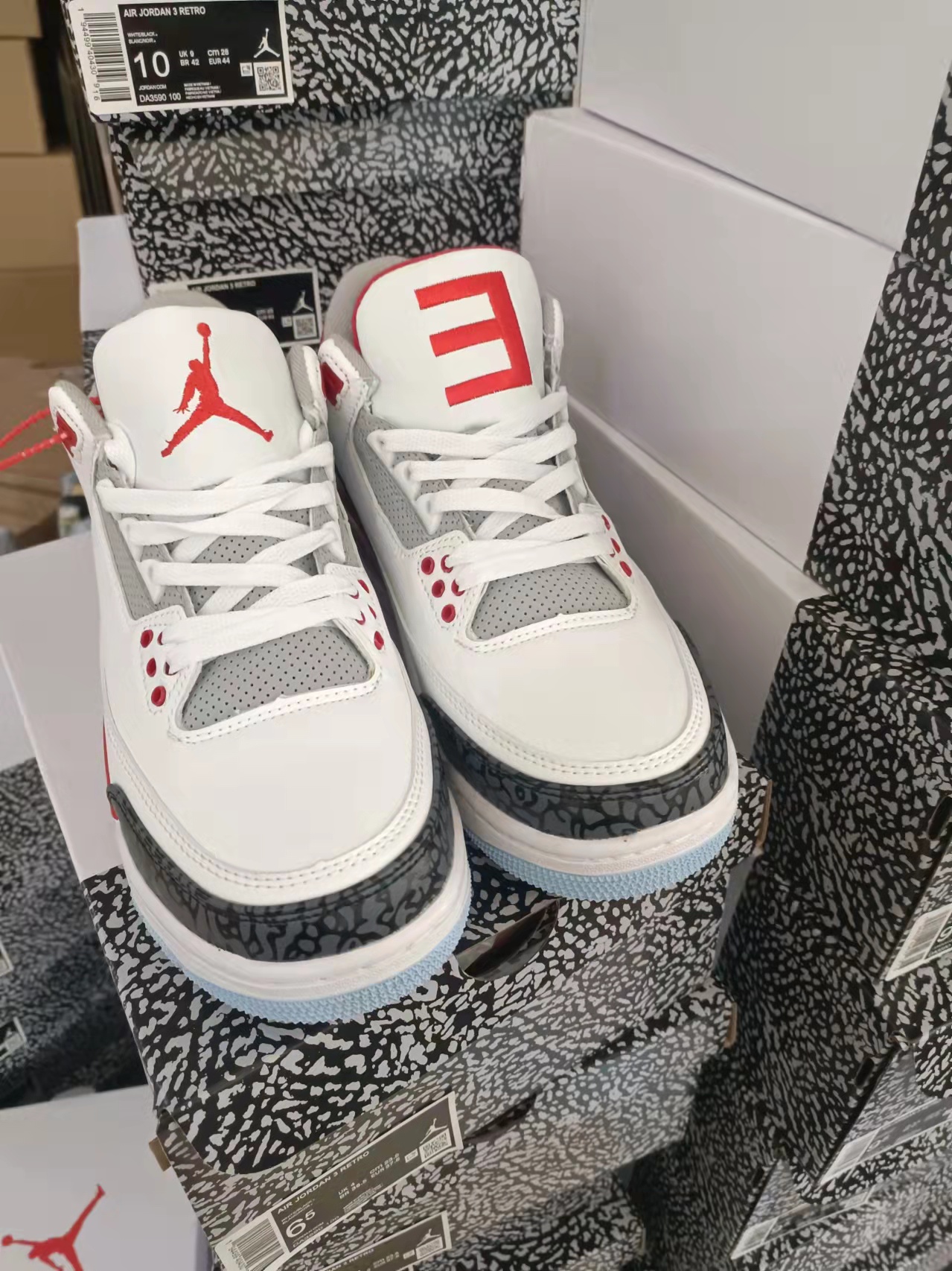 New 2022 Air Jordan 3 USA White Red Black Grey Shoes